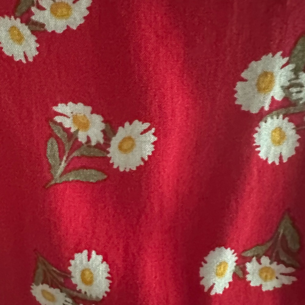 Red floral tie front romper - Picture 6 of 8
